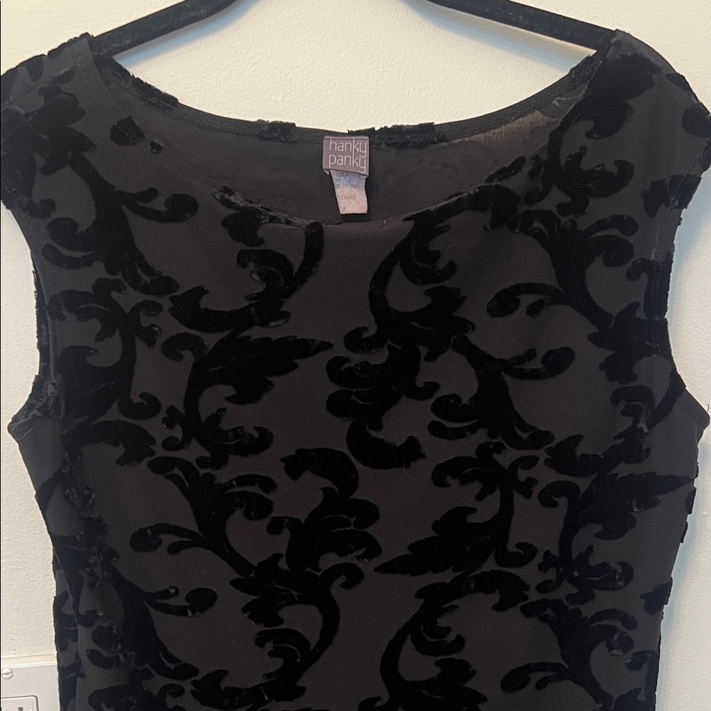 Hanky Panky Black Velvet Top - Vintage Y2K Top